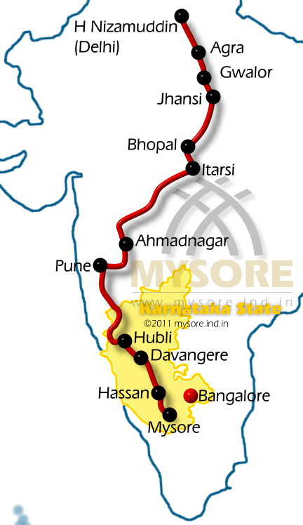 Bangalore To Pune Train Route Map Delhi To Mysore