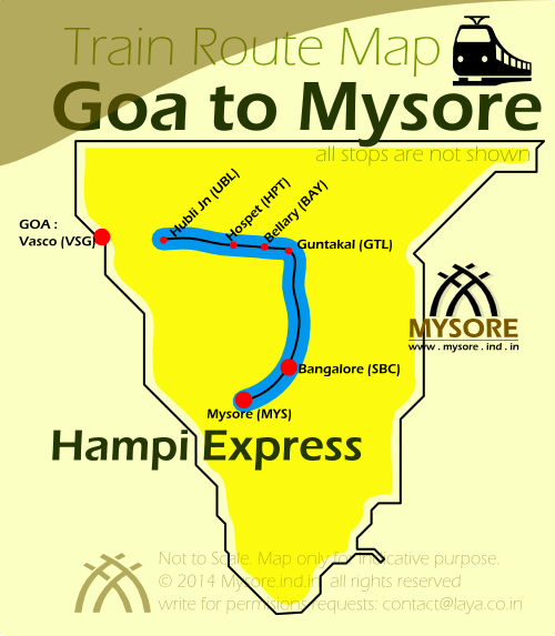 Bangalore To Goa Train Route Map Goa To Mysore By Train